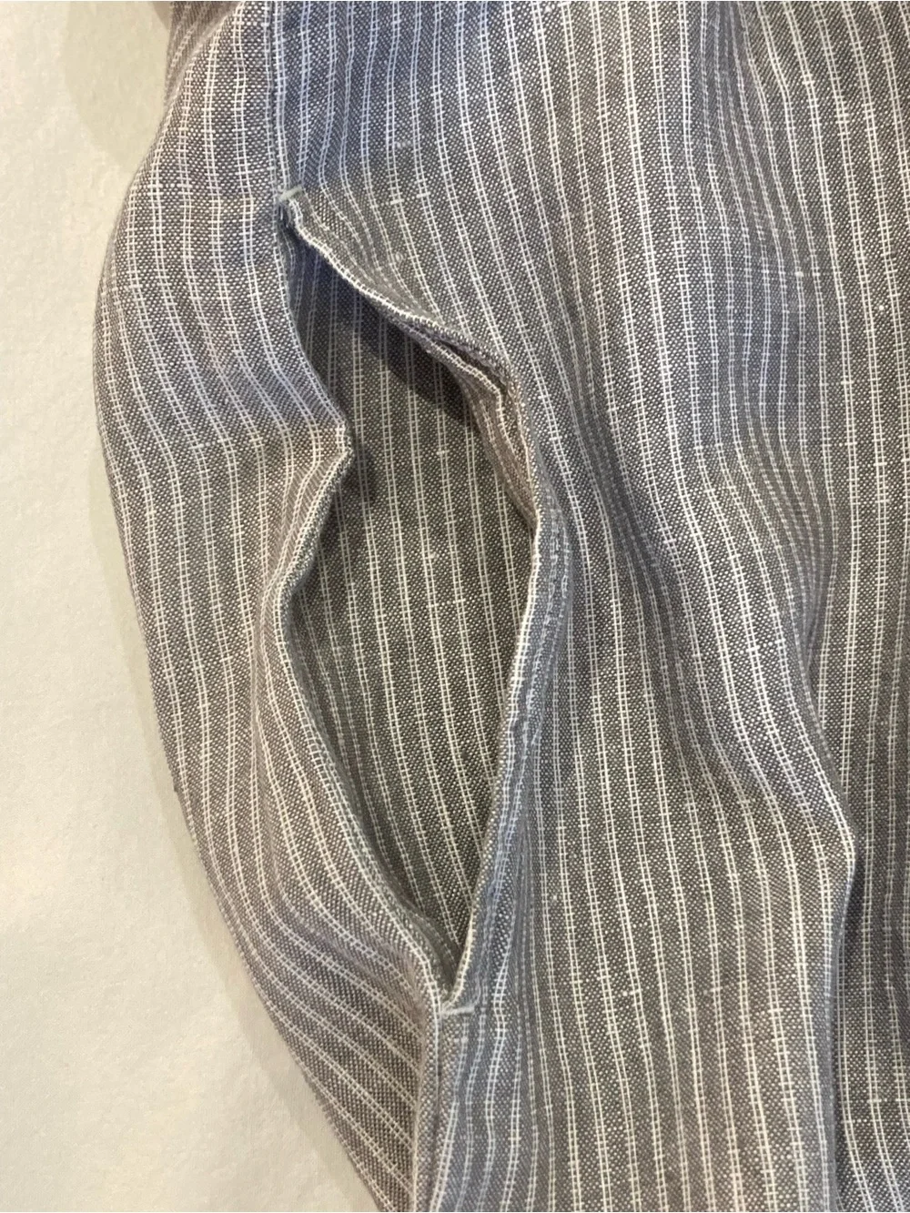 Everlane Linen Grey and White Stripe Jumpsuit Size 4